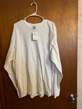 Comfort Colors White Long Sleeve Crewneck Tee - Men's